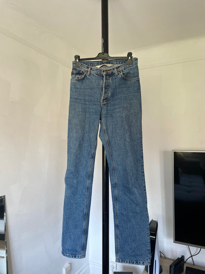 Jean droit taille haute stonewashed - Apolline