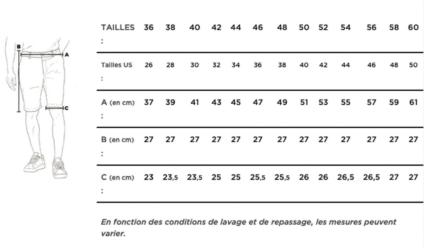 Short droit ajusté sable – Maurice