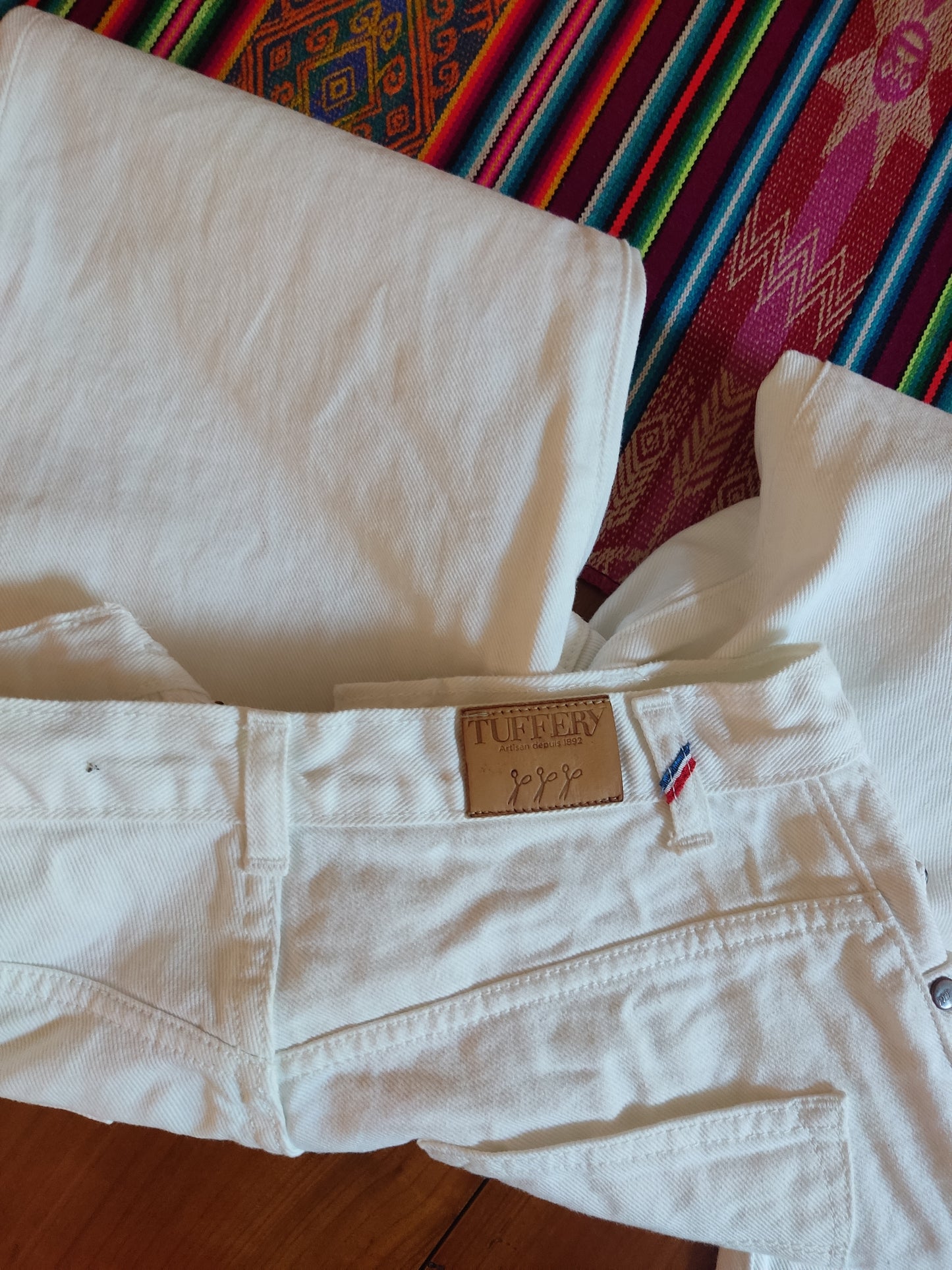 Jean femme droit taille haute Écru - Apolline
