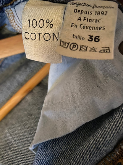Jean femme droit taille haute Stonewashed - Apoline