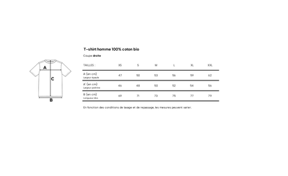 T-shirt homme 100% coton bio écru
