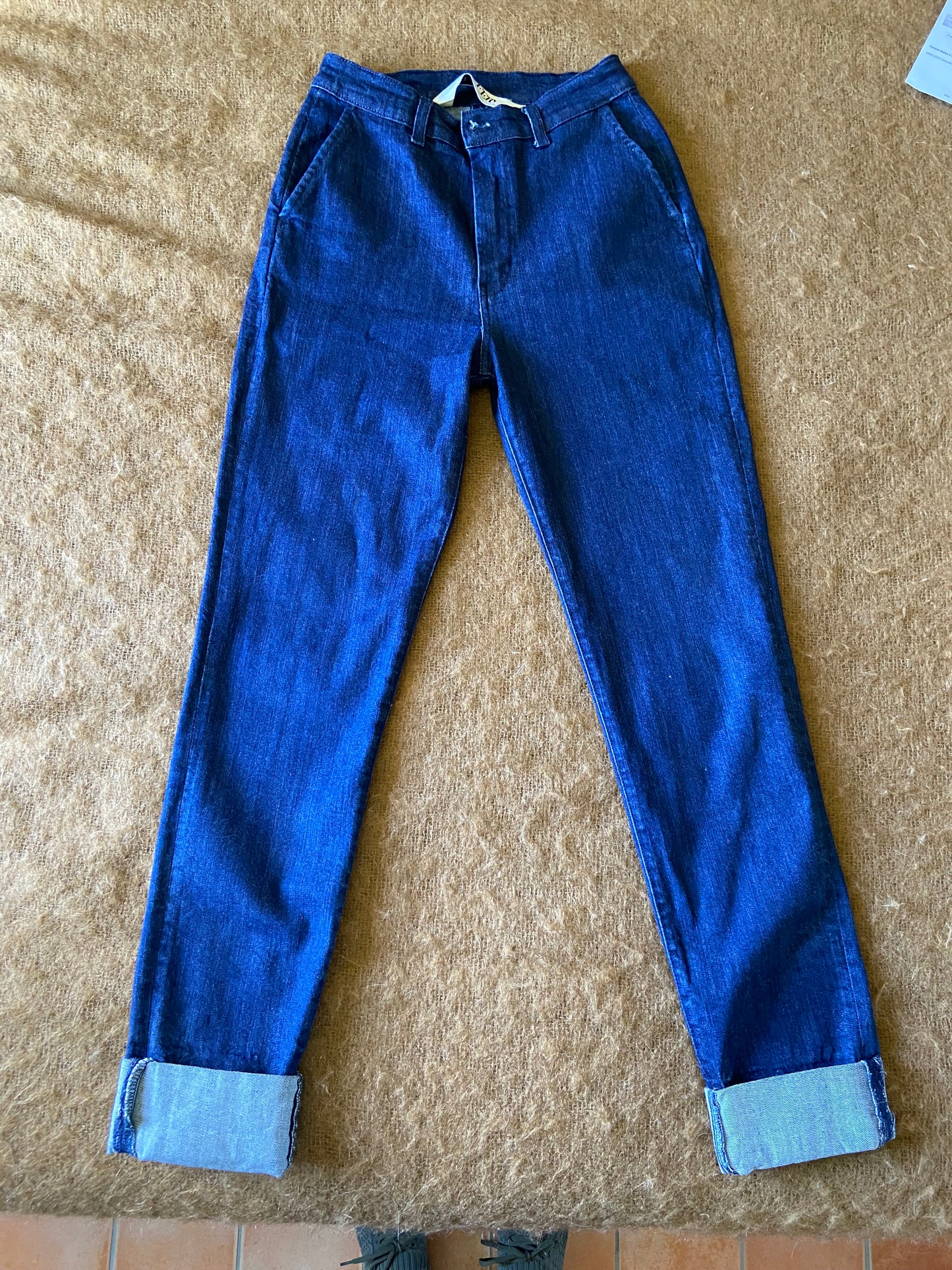 Chino ajusté taille haute Brut Coton Bio - Léonie