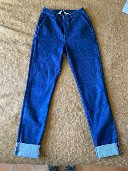 Chino ajusté taille haute Brut Coton Bio - Léonie