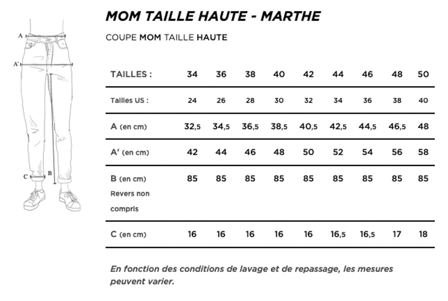 Jean mom taille haute Chanvre - Marthe