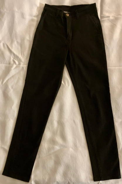 Chino ajusté taille haute Noir - Léonie