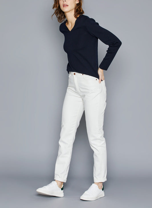 Jean mom taille haute blanc - Marthe