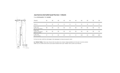 Jean droit taille haute Flex brut - Célestin