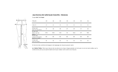 Jean slim taille haute Coton Bio - Marianne