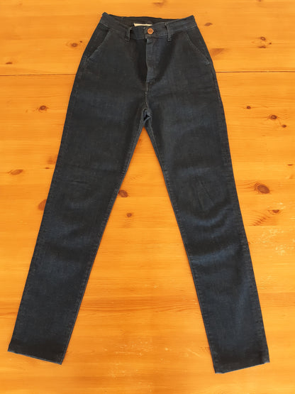 Chino ajusté taille haute Brut Coton Bio - Léonie