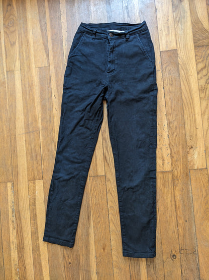 Chino ajusté taille haute Noir - Léonie