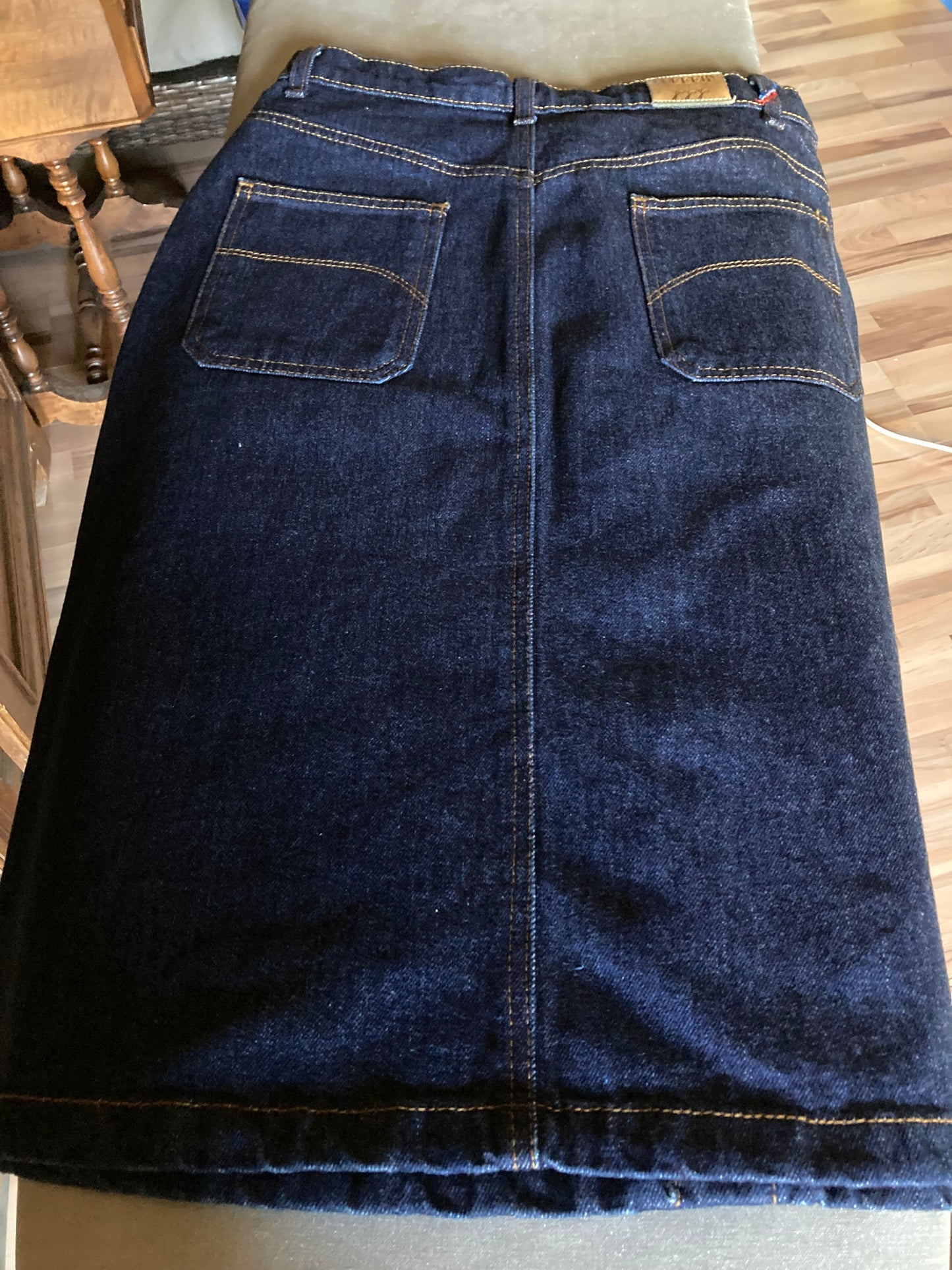 Jupe trapèze en jean brut – Juliette