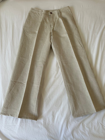 Pantalon femme droit taille haute naturel - Gabi