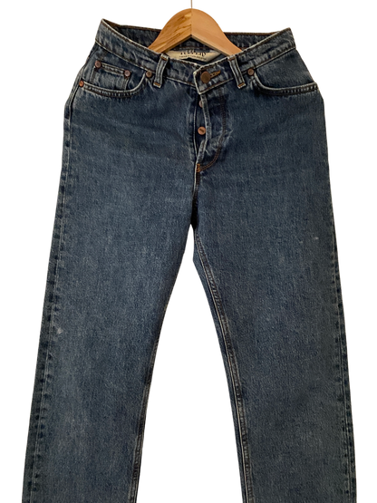 Jean femme droit taille haute Stonewashed - Apoline