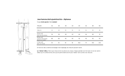 Jean droit ajusté Brut Bio - Alphonse