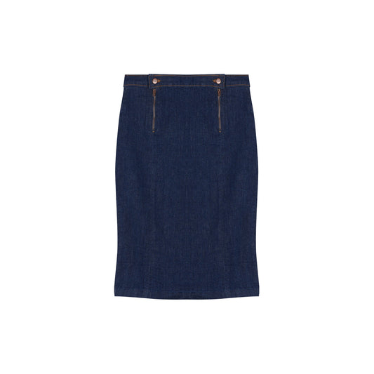 Jupe en jean crayon taille haute Coton Bio - Agathe