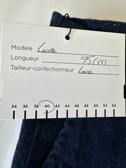 Chino ajusté taille haute Brut Coton Bio - Léonie