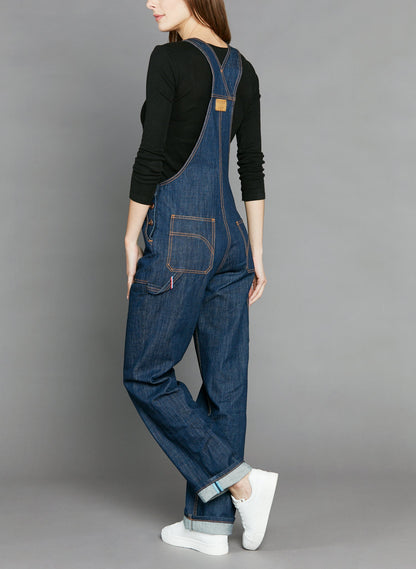 Salopette jean bio indigo naturel - André