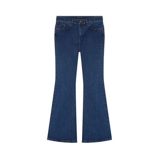 Jean femme flare taille semi-haute Stonewashed - Margot
