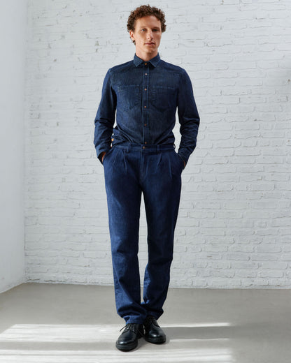 Pantalon homme plissé ajusté brut - Achille