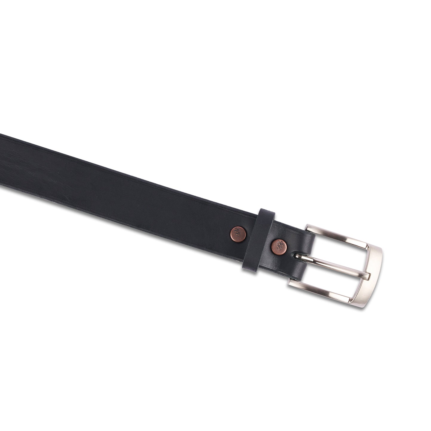 Ceinture mixte fine en cuir noir