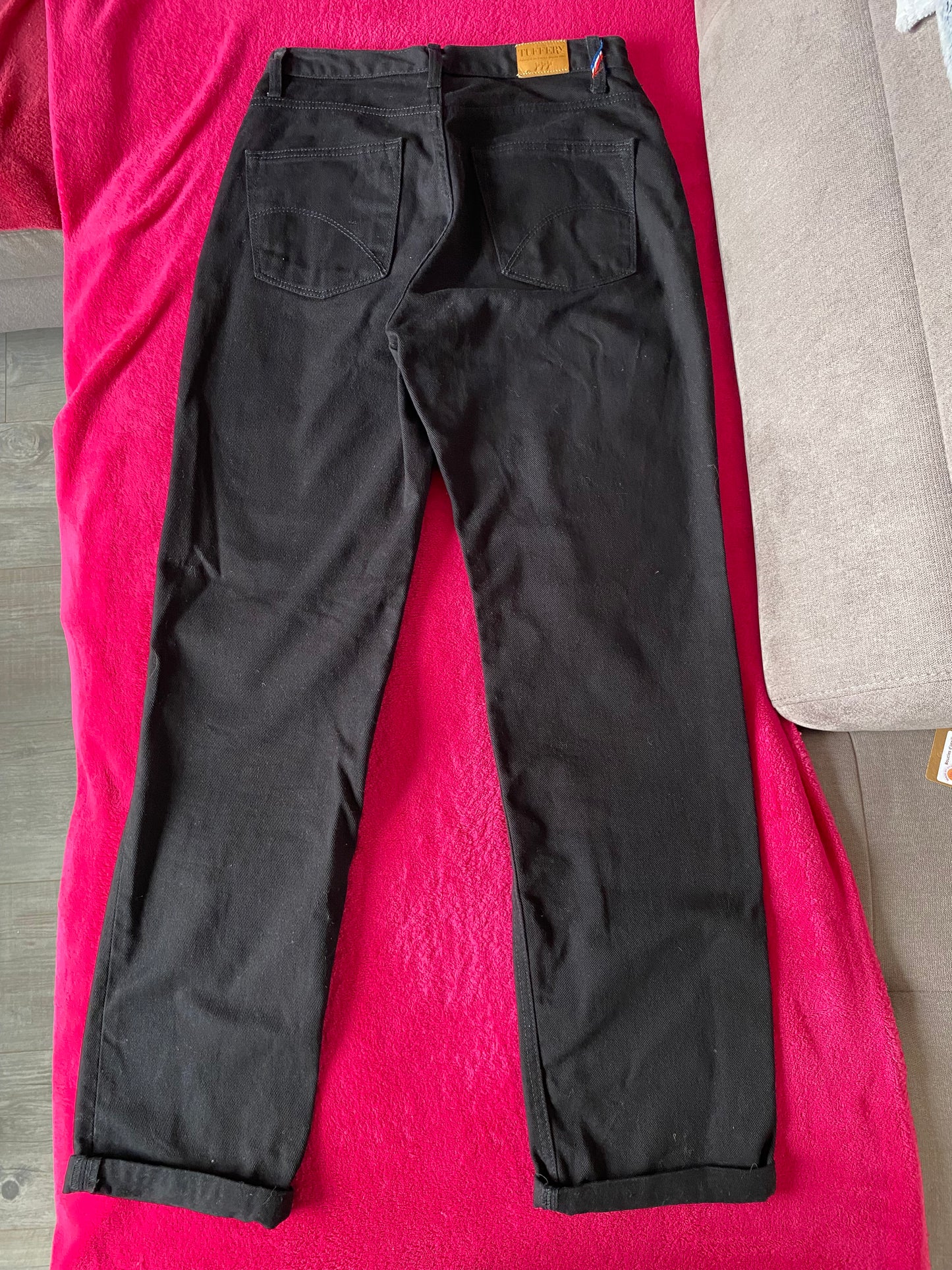 Jean femme droit taille haute Noir - Apolline