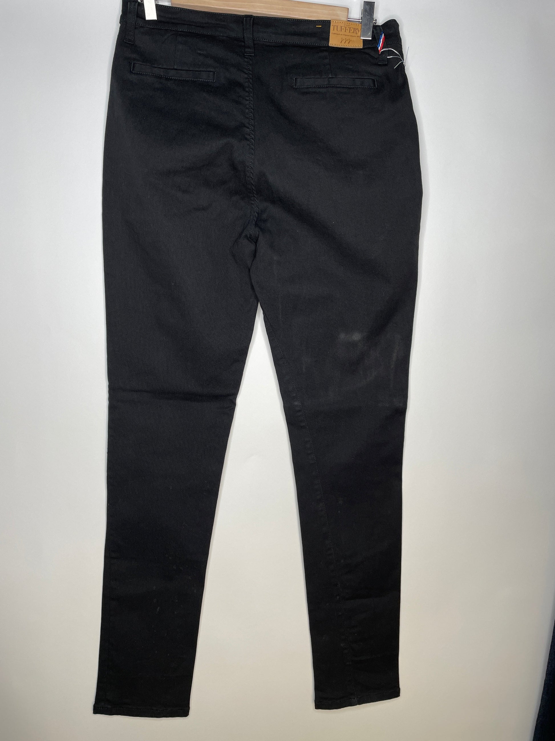 Chino ajusté taille haute Noir - Léonie