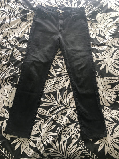 Jean femme droit ajusté Noir Délavé - Augusta