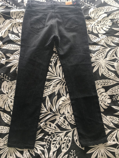 Jean femme droit ajusté Noir Délavé - Augusta