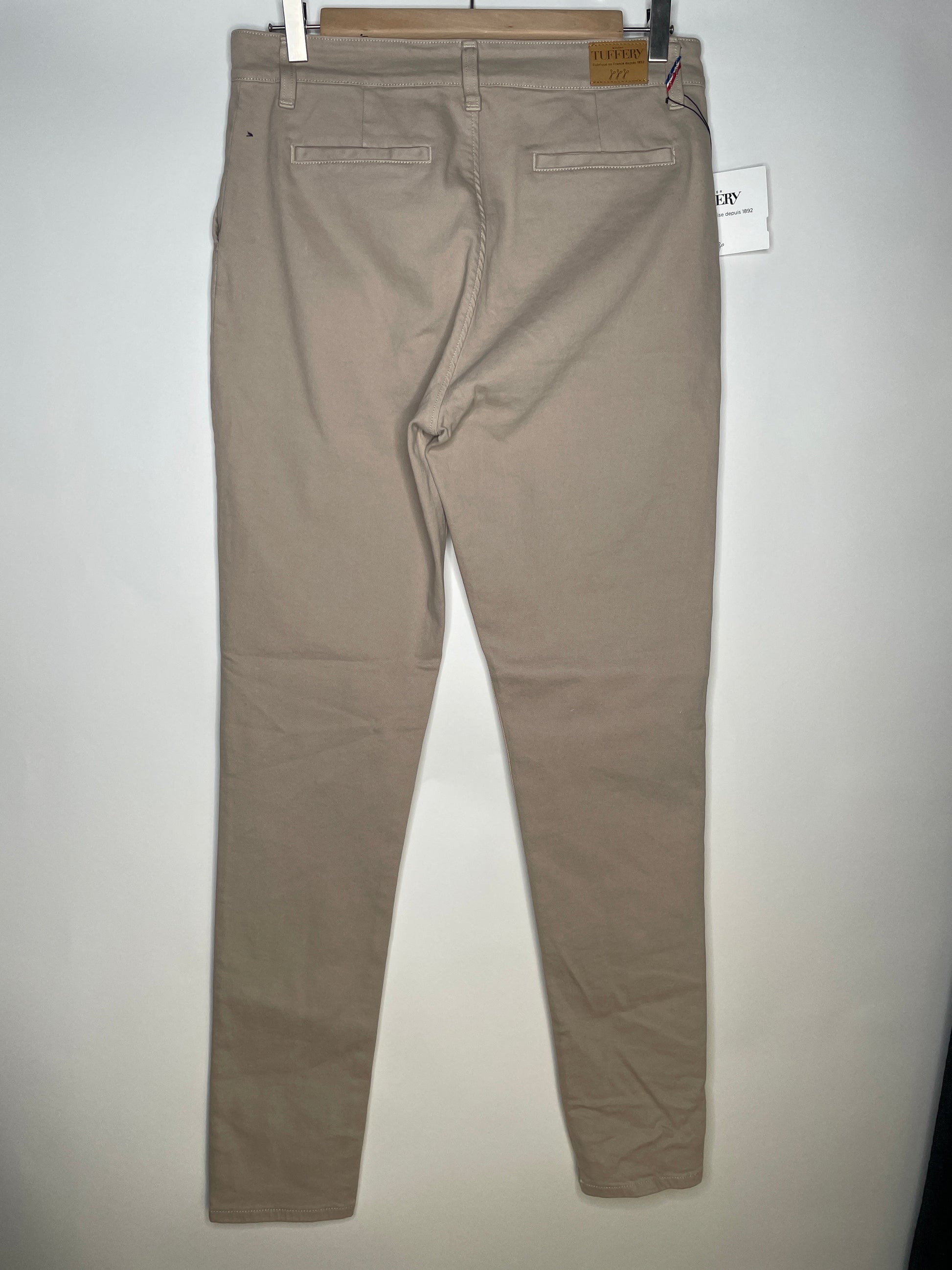 Chino femme ajusté taille haute Beige - Léonie