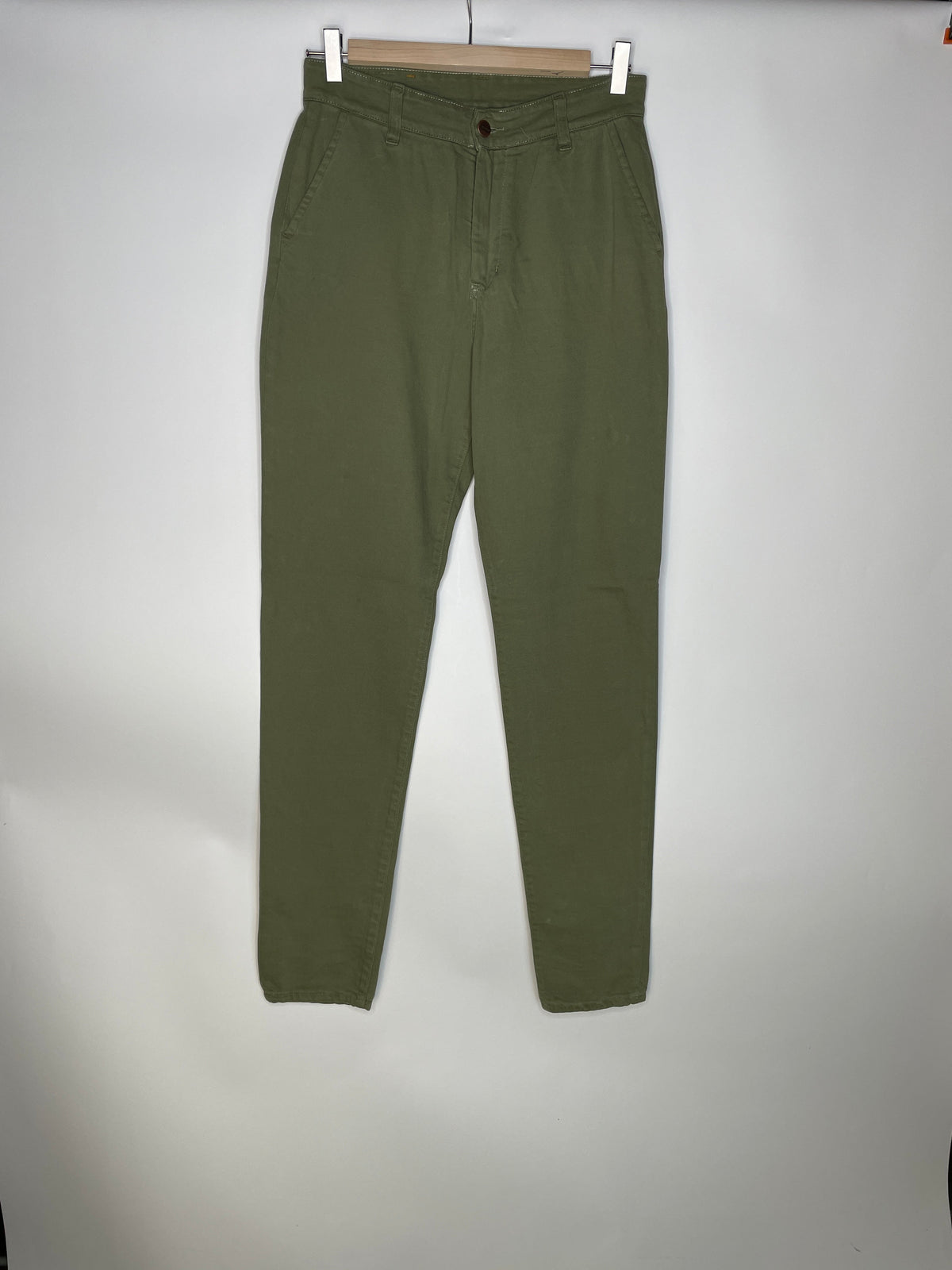 Chino femme ajusté taille haute Vert Kaki - Léonie
