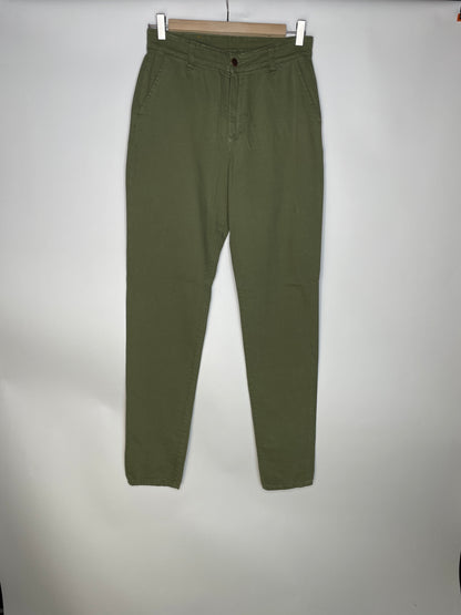 Chino femme ajusté taille haute Vert Kaki - Léonie