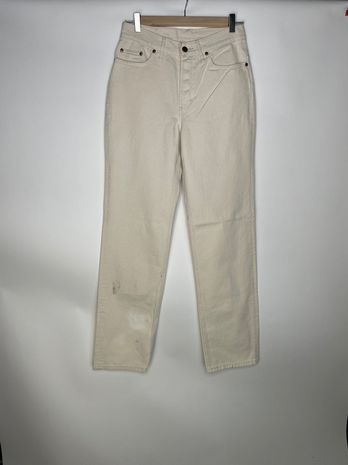 Jean femme droit taille haute Écru - Apolline