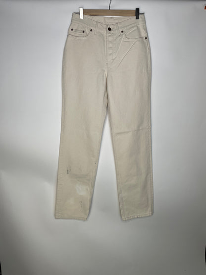 Jean femme droit taille haute Écru - Apolline