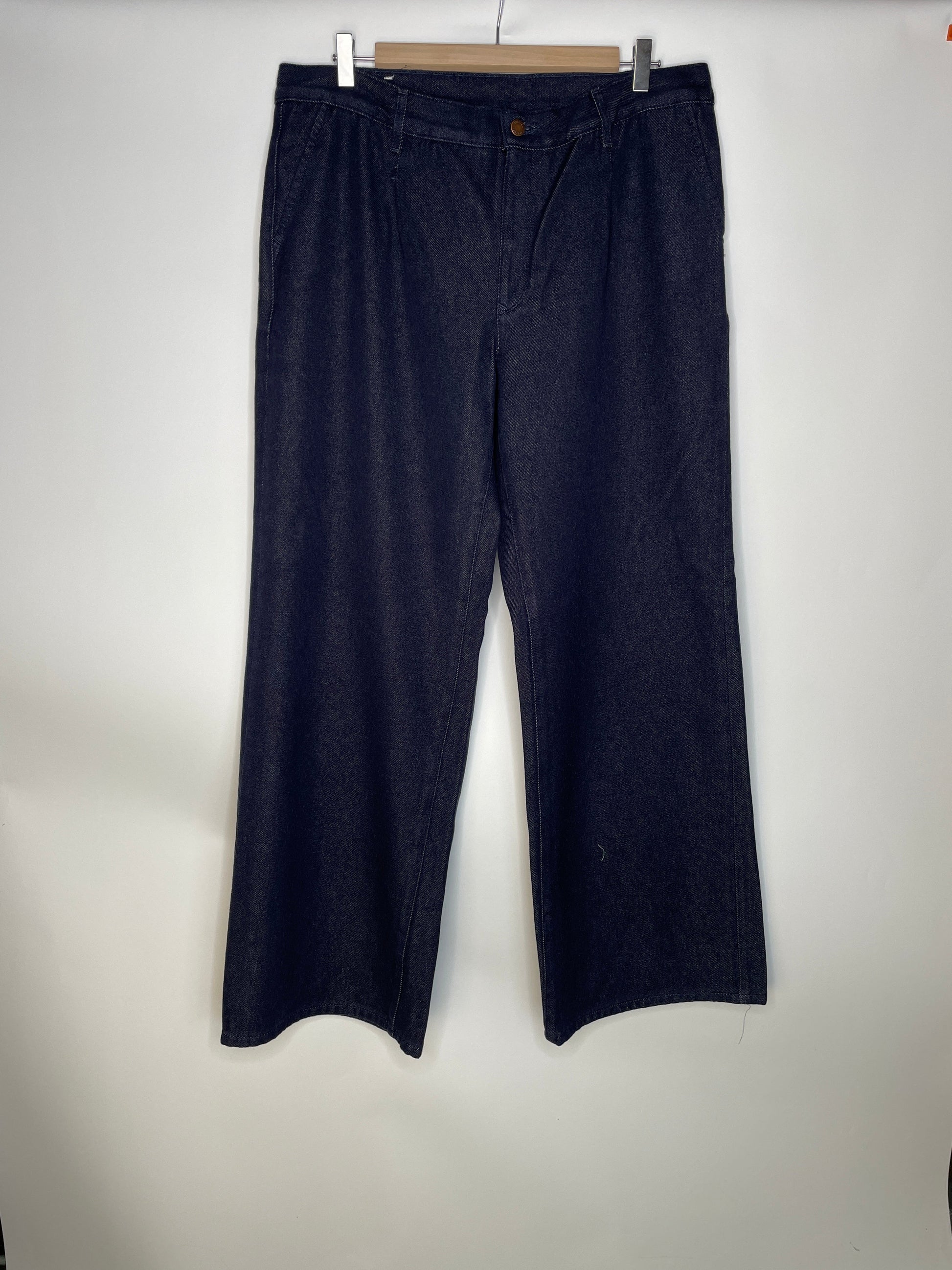 Pantalon femme large taille haute en laine mérinos française - Gabi