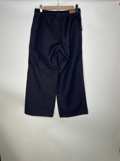 Pantalon femme large taille haute en laine mérinos française - Gabi