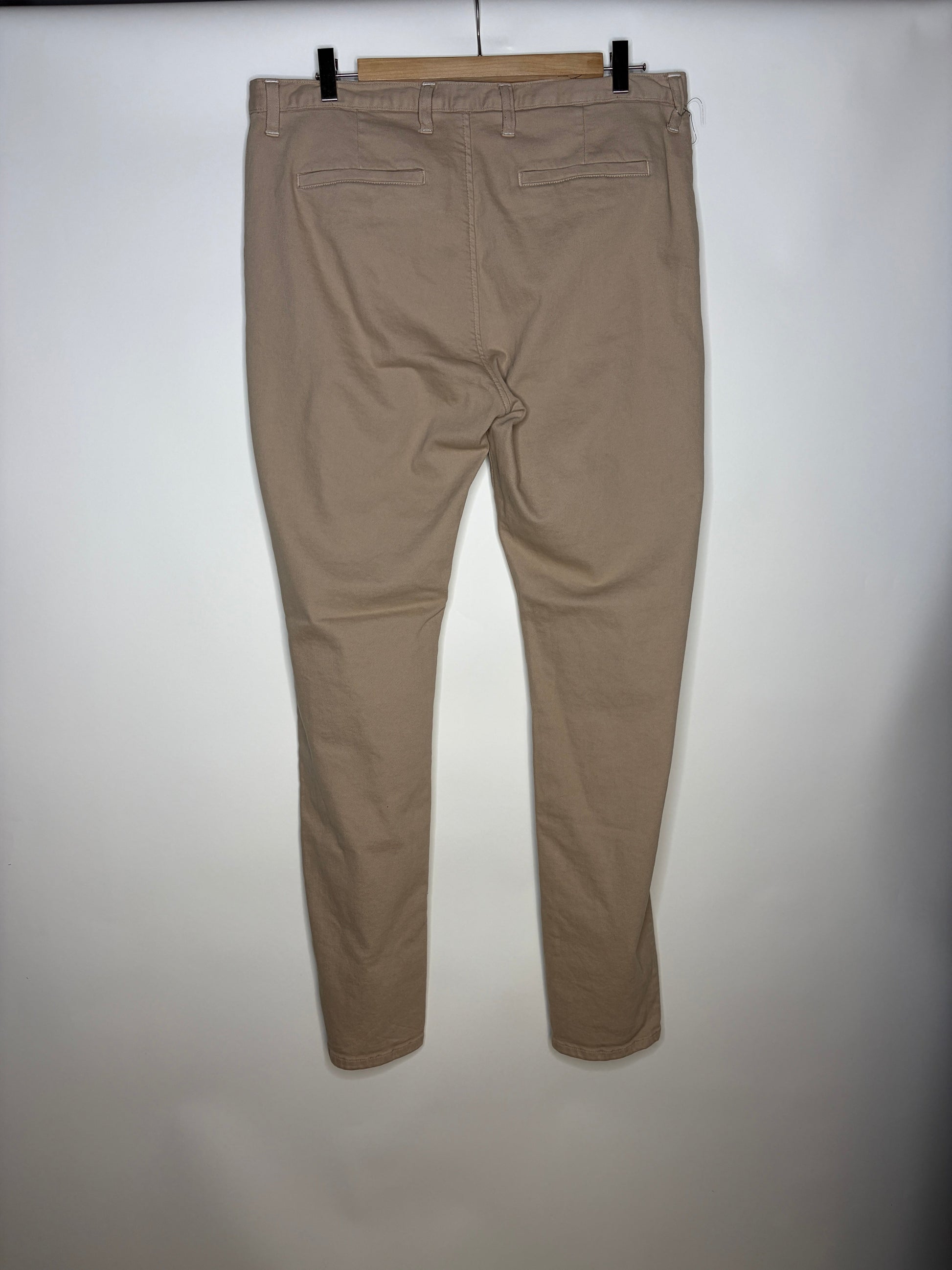 Chino femme ajusté taille haute Beige - Léonie