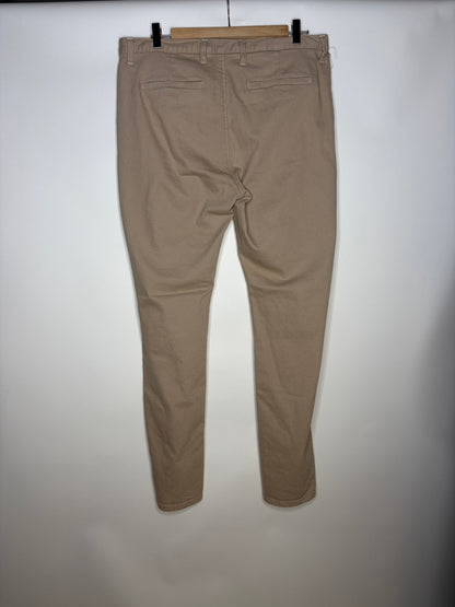 Chino femme ajusté taille haute Beige - Léonie