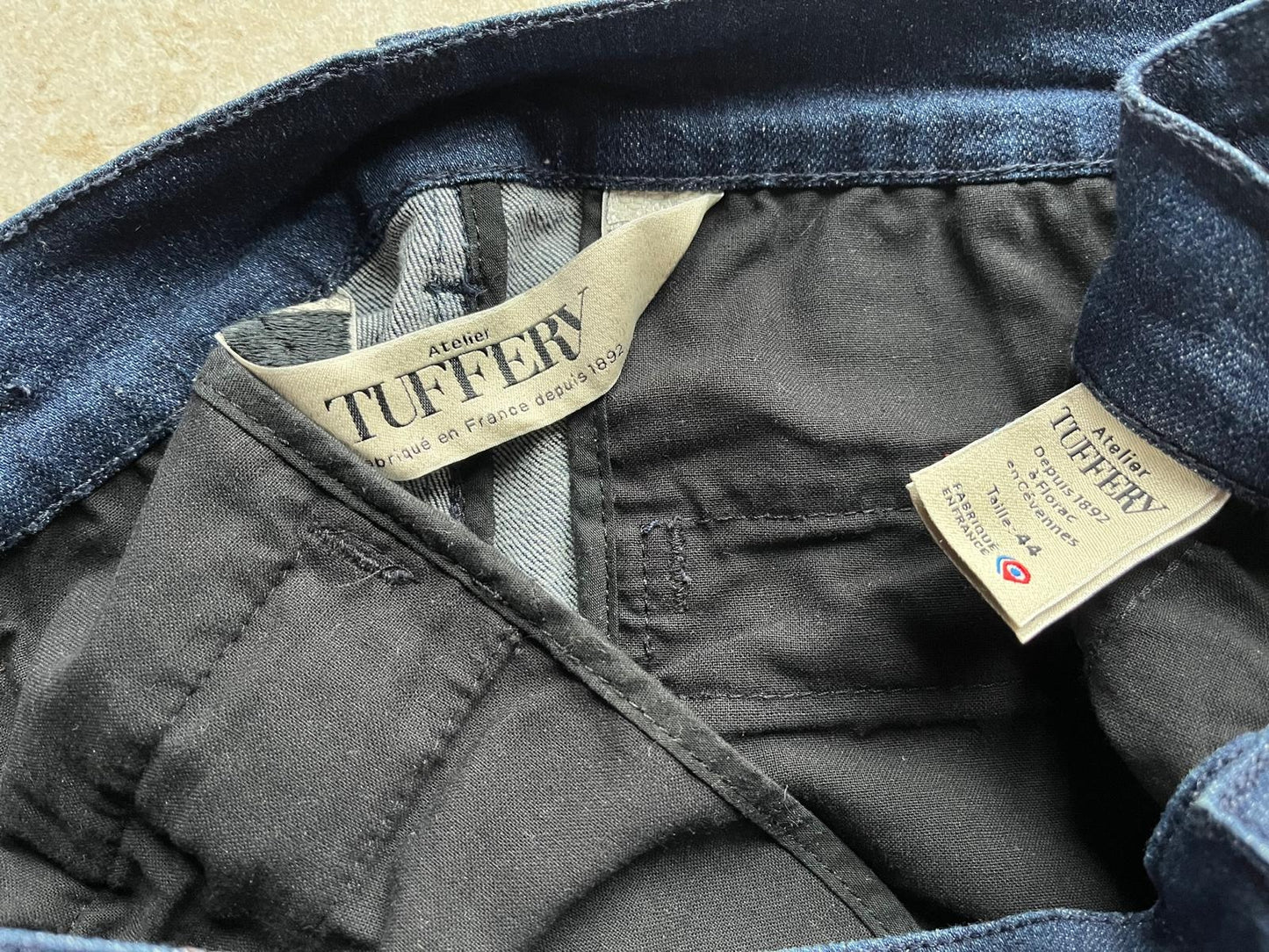 Chino droit taille haute indigo 44