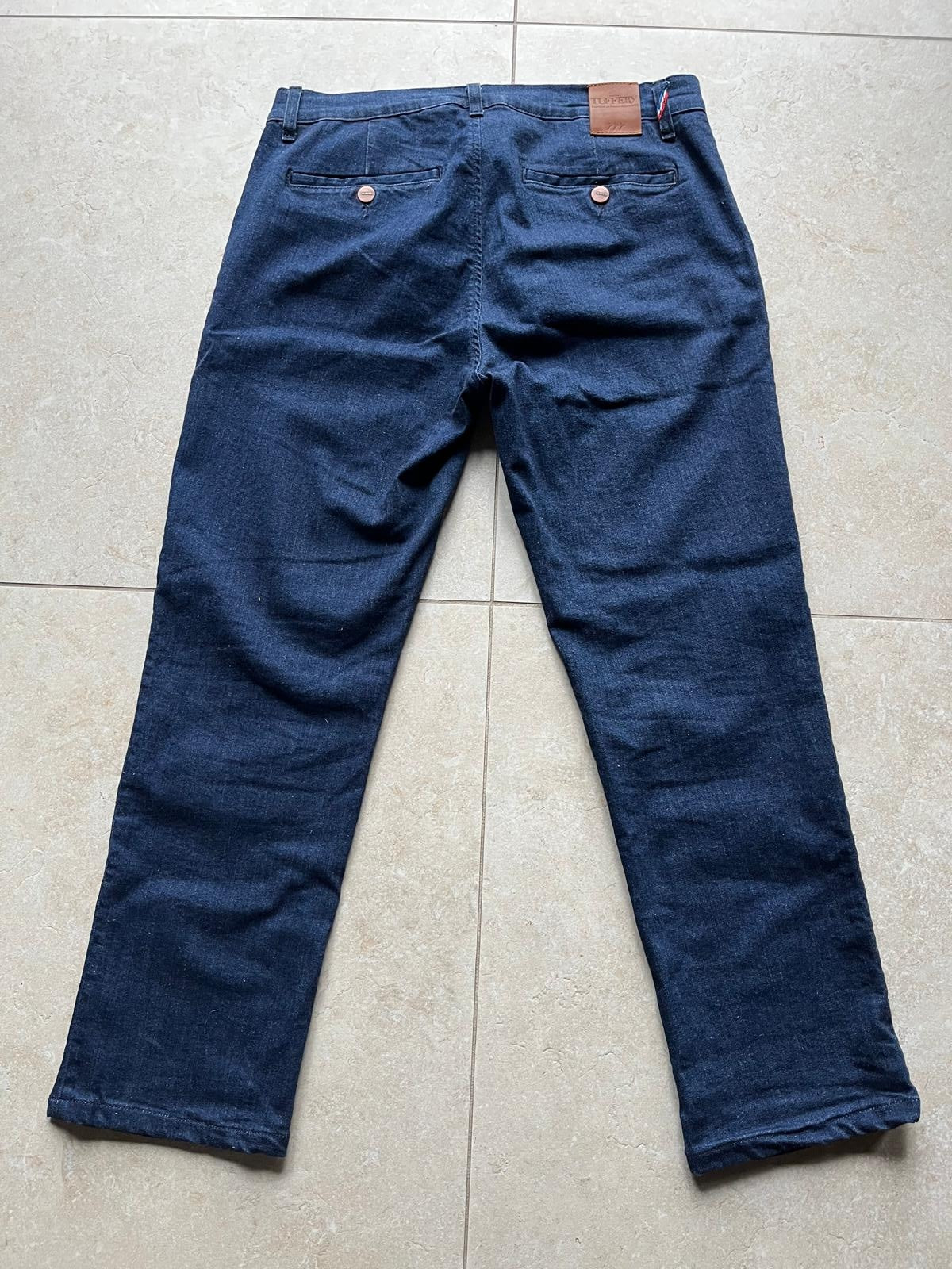 Chino droit taille haute indigo 44