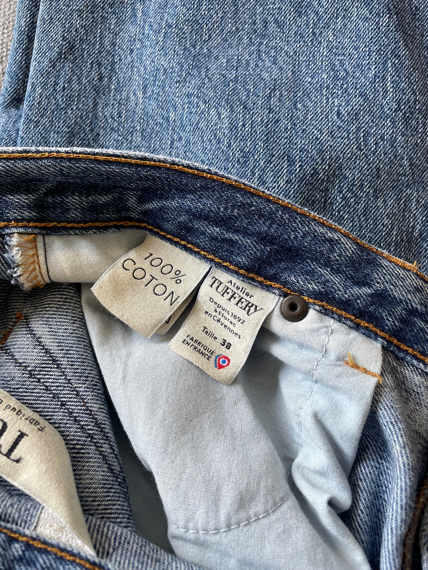 Jean droit taille haute stonewashed - Apolline