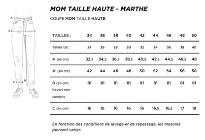Jean mom taille haute Clair - Marthe