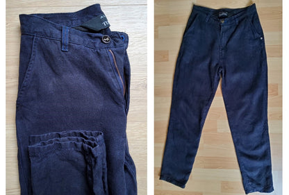 Chino ajusté taille haute Alpine 100% Lin Français - Léonie