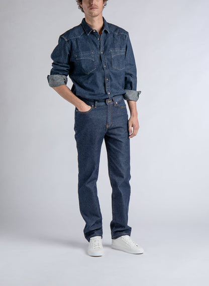Jean droit taille haute flex brut - Célestin
