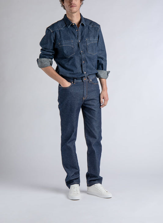 Jean droit taille haute flex brut - Célestin