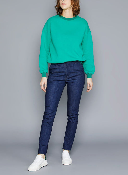 Chino ajusté taille haute Brut Coton Bio - Léonie
