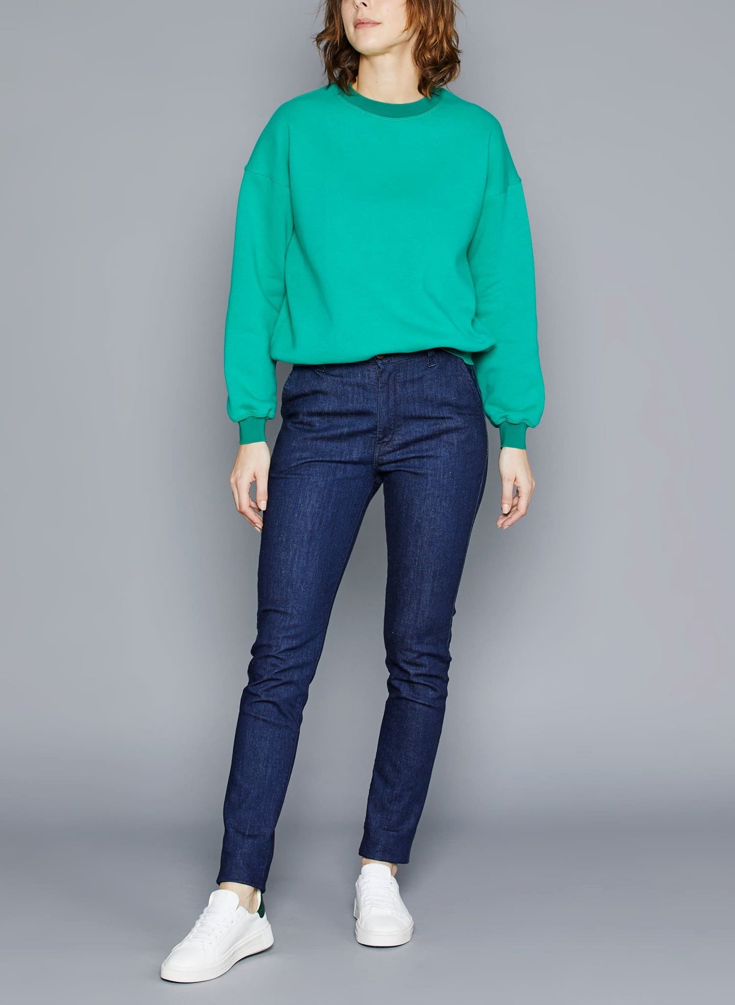 Chino ajusté taille haute Brut Coton Bio - Léonie