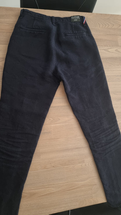 Chino droit ajusté taille haute en jean 100% lin français – Léonie