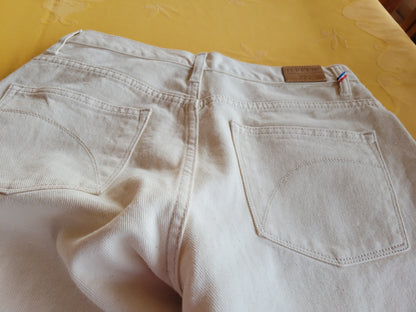 Jean femme droit taille haute Écru - Apolline