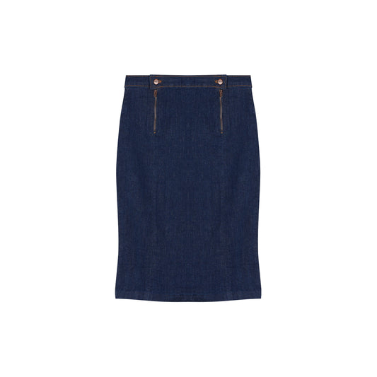 Jupe en jean crayon taille haute Coton Bio - Agathe