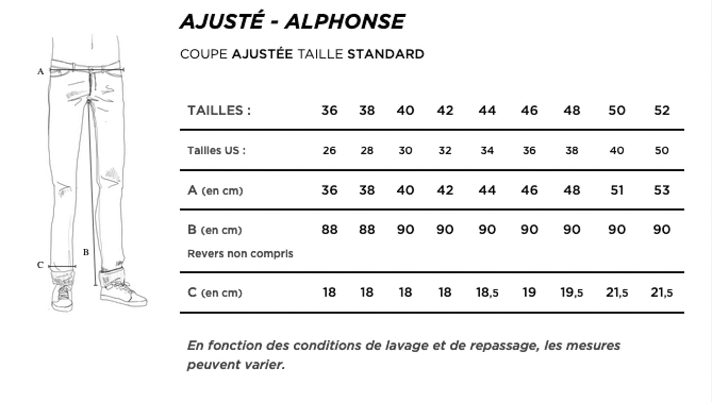 Jean droit ajusté Noir - Alphonse